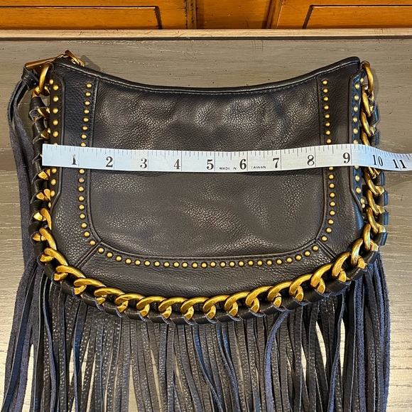 *SOLD* Aimee Kestenberg Take Me Out Fringe Crossbody Shoulder Bag - Deep Indigo - Picture 11 of 16